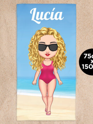 Toalla de playa personalizada - Personajes soleados