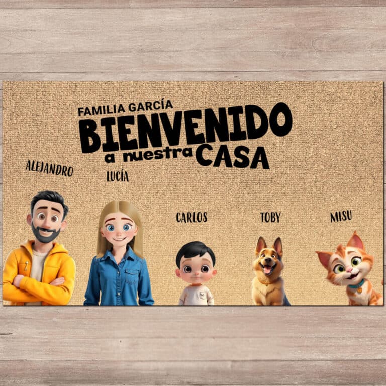 Felpudo personalizado - Familia de dibujos animados