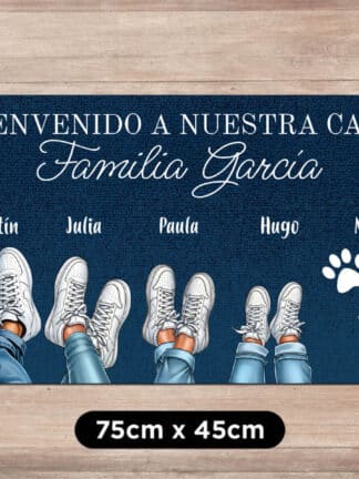 Felpudo personalizado - Las zapatillas de la familia