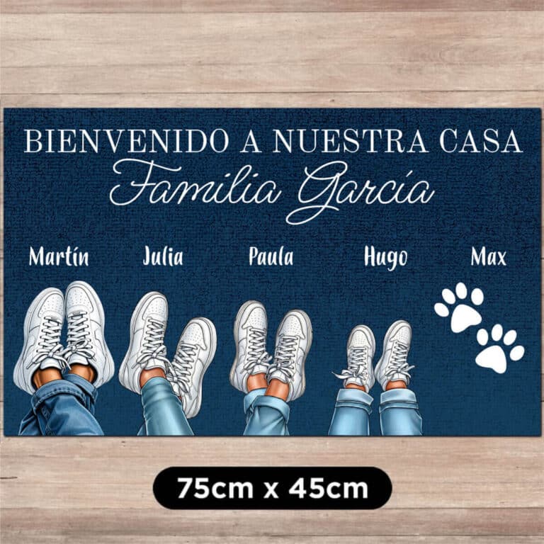 Felpudo personalizado - Las zapatillas de la familia