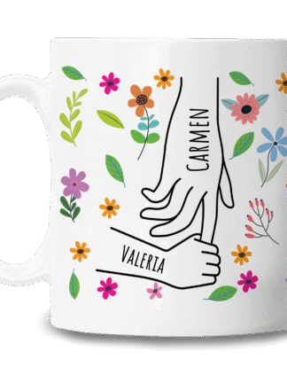 Taza personalizada para mamá y abuela – De la mano
