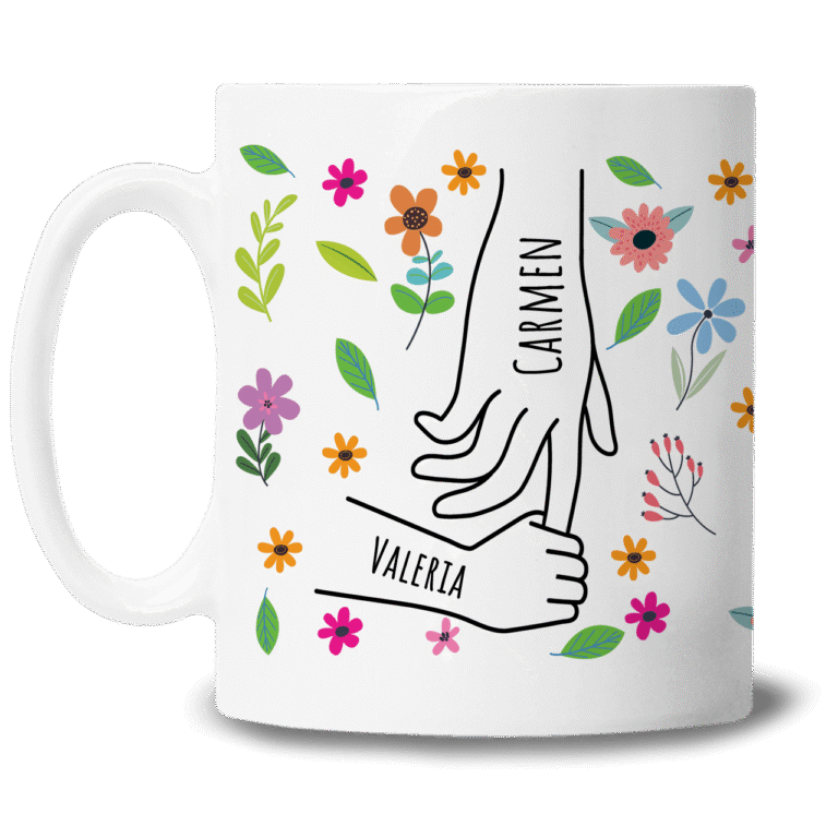 Taza personalizada para mamá y abuela – De la mano