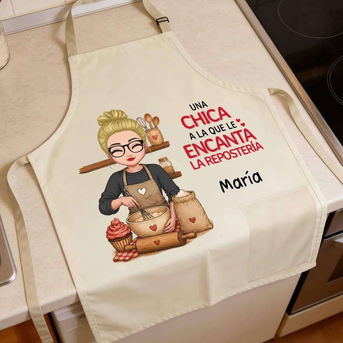 Delantal personalizado - Una chica a la que le encanta la repostería