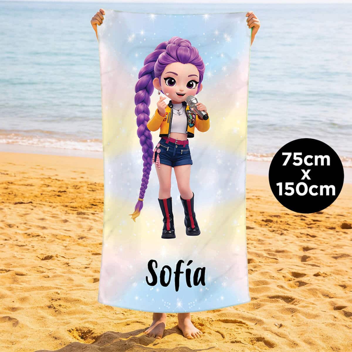 Toalla de playa personalizada - Pequeña estrella