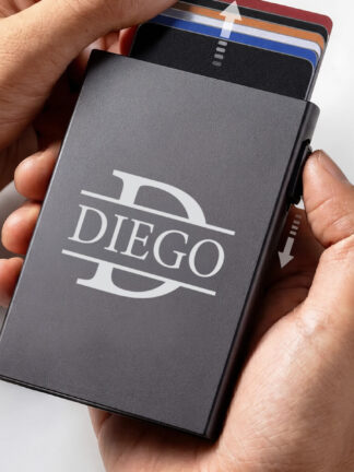 Tarjetero de aluminio personalizado